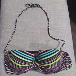 Victorias Secret Striped Multicolor Bandeau Bikini Top
